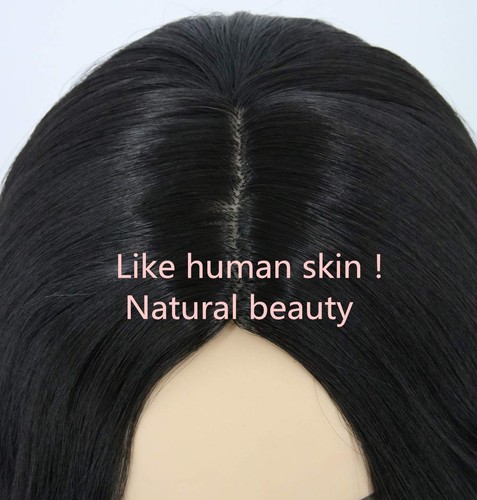 Topcosplay Perücke 24 Zoll Lang Schwarz Wellig Hitzebeständig Kunstfaser Cosplay - Picture 5 of 8