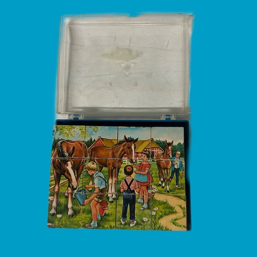 Vintage Herrmann Eichhorn West Germany With Lithos 6 Sided Block Puzzle Case - Picture 2 of 7