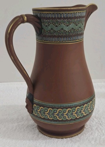 🔶️3x 1890s PRATTWARE POTTERY ENGLAND F & R PRATT CHRISTOPHER DRESSER REDWARE - Picture 15 of 24