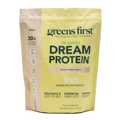 Protein Powder Whey 20g 26.5oz Hormone Free Prebiotics Greens First Dream Creamy