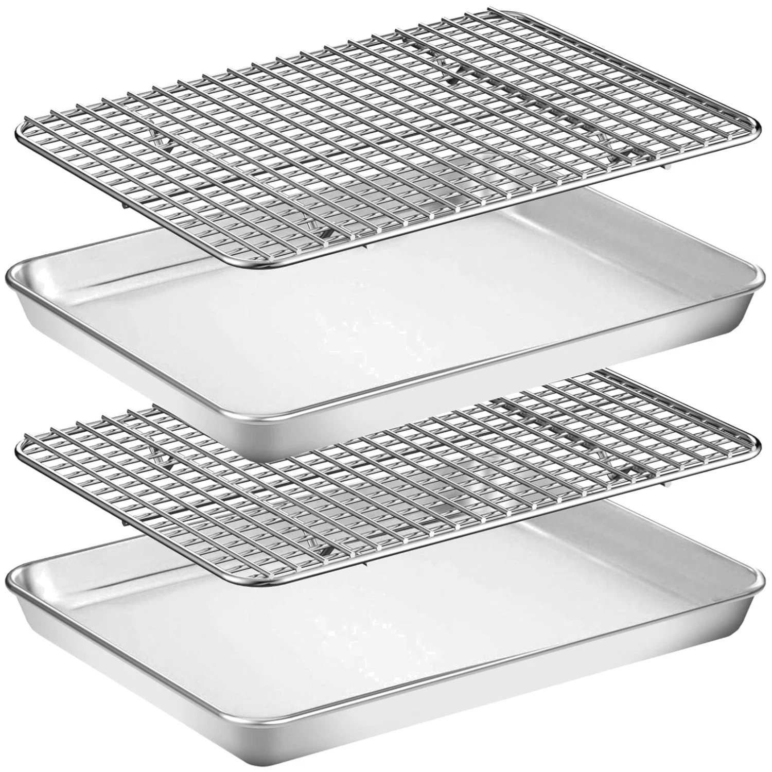 Stainless Steel Baking Sheet Set with Rack
Opens in a new window or tab