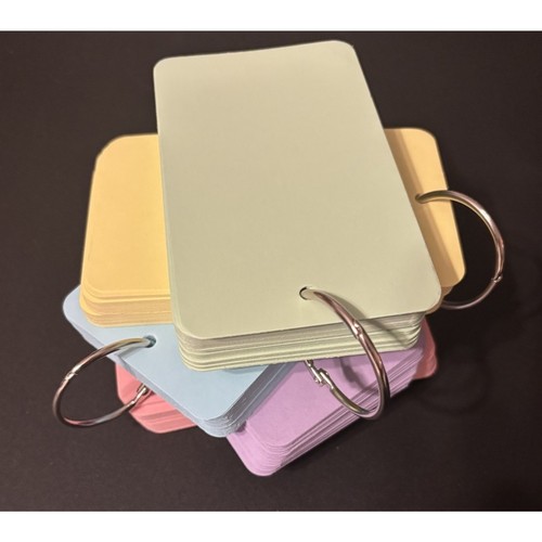 300 Pcs Index Cards, 5 Colors 3 x 5" with Rings Prehole, Round Corners-Lot of 2 - Picture 8 of 8