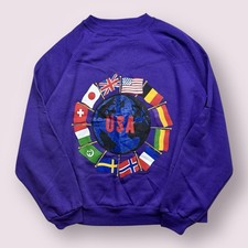 Vintage Team USA Olympics Graphic Print Sweatshirt 90s Deadstock Sz XL Flag