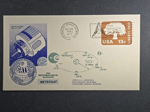1977 US Meteosat - ESA Meteorological Satellite cover stk#A106 - 第 1/2 張圖片