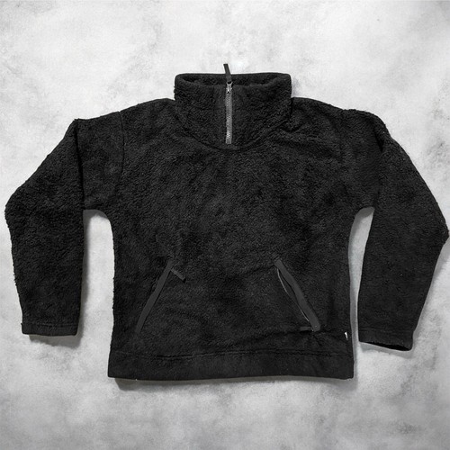 The North Face flauschiger Pullover Größe Small/Petite Black Damen Viertelreißverschluss Fleece