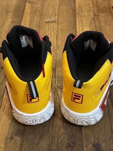 Fila Men's Sz 6 Basketball MB 3bm01754-123 Jamal Mashburn Yellow Upper Red Decor - Picture 13 of 15