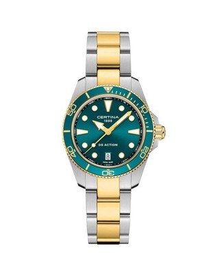 CERTINA Women Analog Quartz Casual Watch Classic Dress Green Dial Waterproof Rou
