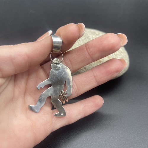 Large Bigfoot Sasquatch Sterling Silver Handmade Charm Pendant  #B131 - Picture 9 of 21