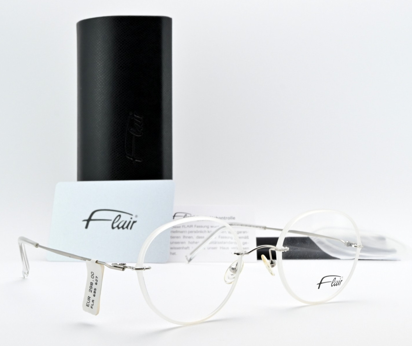 FLAIR Brille 695 c627 50-21 140 Silber Glanz Panto Bohrbrille Nebel Rand Edel M 48390₽