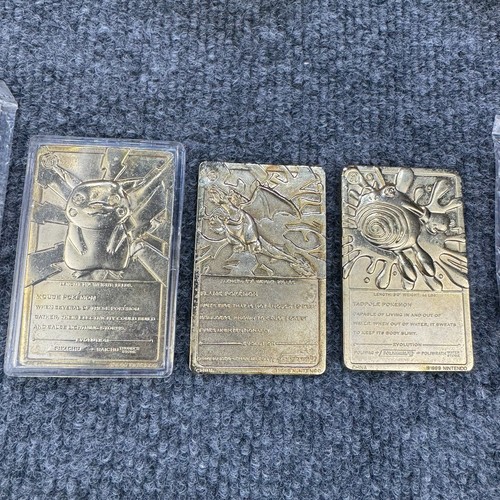 Pokemon 23K Gold Plated Trading Card w/ Balls Set of 3 Burger King Nintendo 1999 - Picture 3 of 9