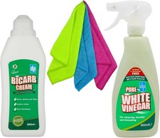 Bicarbonate Of Soda For Cleaning - Cream Cleaner 500ml and White Vinegar Spray  32.12 per litre