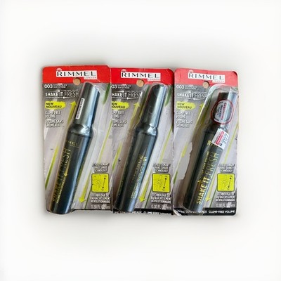 3-Pack: NEW Rimmel Shake It Fresh Clump-Free Volume Mascara 003 Extreme Black