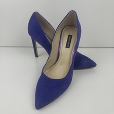 Nine West women’s tatiana stiletto Pointy Toe Dress Pumps Sz 8M Indigo Suede 4"