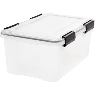 Airtight Plastic Storage Bin with Lid Secure Latching Buckles Weatherproof