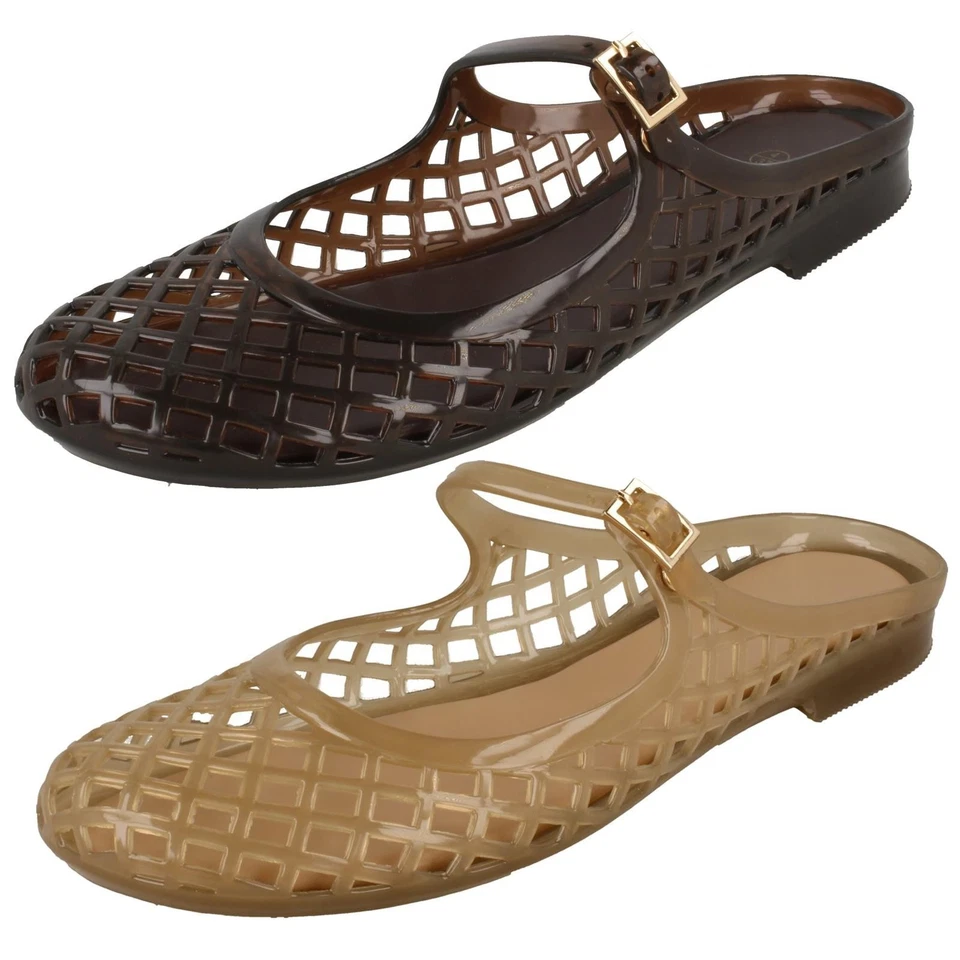 Sandales Mules En Maille à Bout Fermé Plat Spot On Pour Femmes - F0R0503 - Photo 1/1