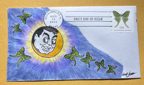 2025 Luna Moth 1,27 $ Zuschlag Briefmarke C41-1 Jackie Gleason, Honeymooners FDC/OOAK