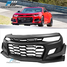 Fits 16-24 Chevy Camaro Coupe 1LE Style Front Bumper Cover PP Unpainted Black