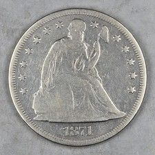 1871-P Seated Liberty Silver Dollar - 90% SILVER - Circulated - FREE SHIPPING!