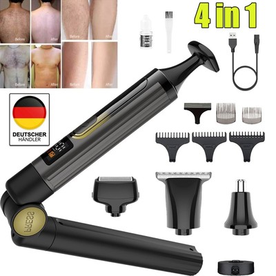NEU Körperhaarentfernung Elektrischer Rückenrasierer Rasierapparat Trimmer 4 in1