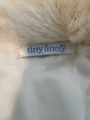Tiny Finery Girls Size 6 Rabbit Fur Coat Made In Spain Needs Repairs Ivory Read - Picture 6 of 16