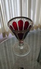 Antique 1800s Moser Cranberry Gold Gilt Decanter UnSigned Bohemian Set 3 Glasses — photo 3