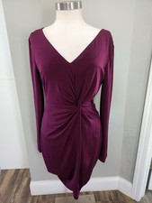 Guess Purple Long Sleeve V-Neck Dress Women's Size 12