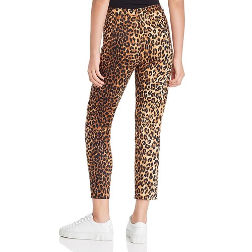 Lucy Paris Womens Nahla Brown Animal Print Straight Leg Pants XS 5641 - Picture 2 of 2