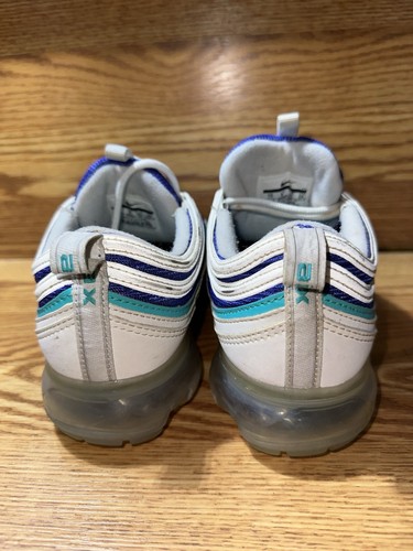 Nike Air VaporMax 97 GS Sneaker in White Indigo Hyper Jade Youth Sz 7 - Picture 5 of 8