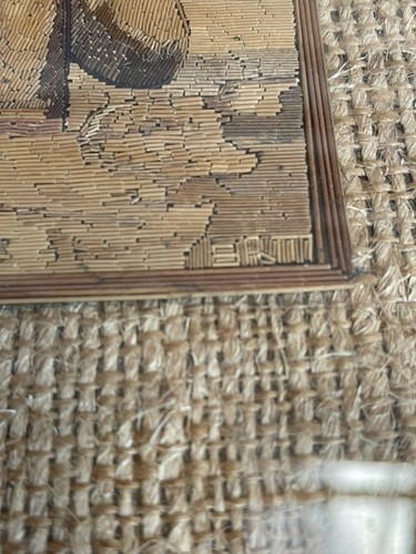 Quadro arte paglia messicana vintage fatto a mano colore molto dettagliato S R Mendez ? - Foto 11 di 12