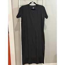 J.Crew Re-Imagined Black Cotton Knit T-Shirt Maxi Dress Short Sleeve S Preppy