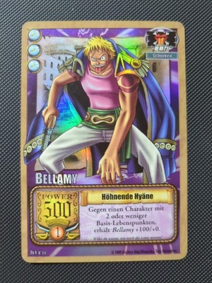 One Piece TCG Bandai 1999 JO-C11 Bellamy ''Höhnende Hyäne'' Top Zustand Holo