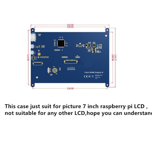 Black Front & Back Shell + Base + Screws For 7 inch Raspberry Pi 2 B LCD Screen - Picture 7 of 9