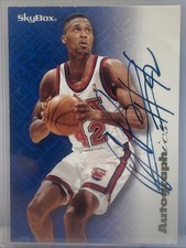 1996-97 Skybox NBA Hoops Series 1 Autographics Pj Brown SSP Blue Ink AUTO