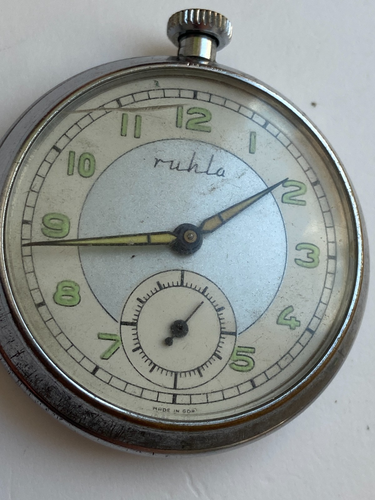 VINTAGE ANTIKE SCHÖNE TASCHENUHR RUHLA GERMANY FOR PARTS UMK 83 - Bild 8 von 9