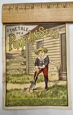 Vintage CINGINNATI DESICGATING CO Pumpkin Seed Crop Trade Card/Booklet Cute Boy
