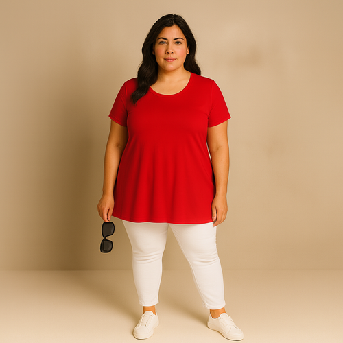 Short Sleeve Godet Panel Swing Top - Picture 37 of 43