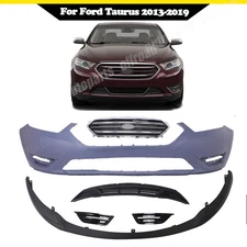 Front Bumper Cover Fascia & Lower Grille Kit For 2013-2019 Ford Taurus