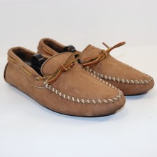 Minnetonka Men  s Driving Moccasins Size 8 Brown Leather Slip-On Loafers