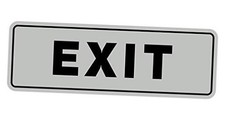 Standard Exit Wall or Door Sign  Durable 3 x 9" - Large 1 Pack Lt Gray