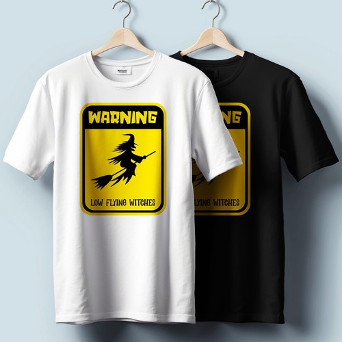 Halloween tief fliegende Hexen T-Shirt - Warnung Hexen Grafik | Unisex - Bild 4 von 4