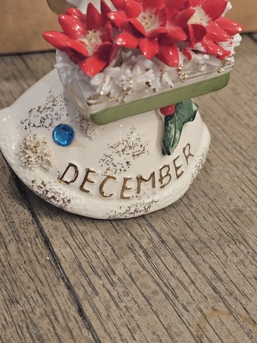 Vintage Lefton Dezember Geburtstag Engel Weihnachten Weihnachtsstern Spaghettiborte T21 - Bild 2 von 6