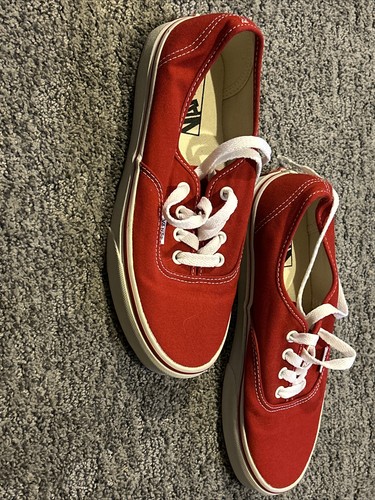 Authentische Vans rote Schnürschuhe Canvas Skateschuhe Damen 7,5 Herren 6 - Bild 3 von 6