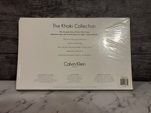 NEW VINTAGE CALVIN KLEIN KHAKI COLLECTION SOLID SEPIA TWIN FLAT SHEET 200 THREAD - Picture 3 of 5