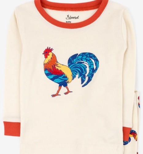 Leveret Cotton Rooster Pajamas Size 12 NWT New With Tags In Package Long Sleeve - Picture 2 of 6