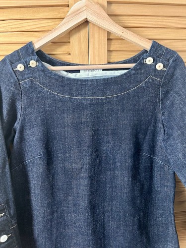 TOAST Artisan Tunic Dress Indigo Blue Denim Fisherman Size UK 10 - Picture 2 of 10