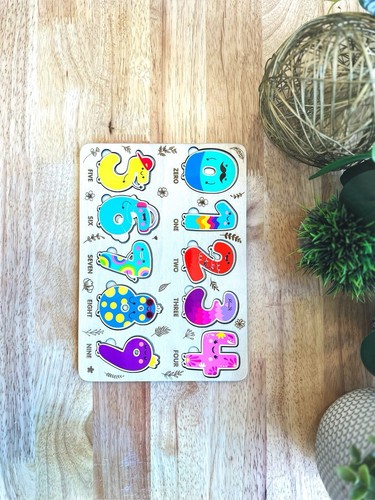 Wooden Number Puzzle For Kids-Montessori Toy, Bright & Engaging Educational Gift - Picture 3 of 9