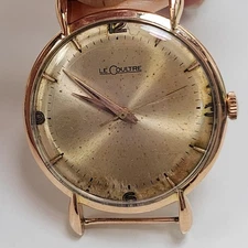 Jaeger LeCoultre Vintage 35mm 18K Rose Gold Manual Teardrop Lugs Watch Head Only