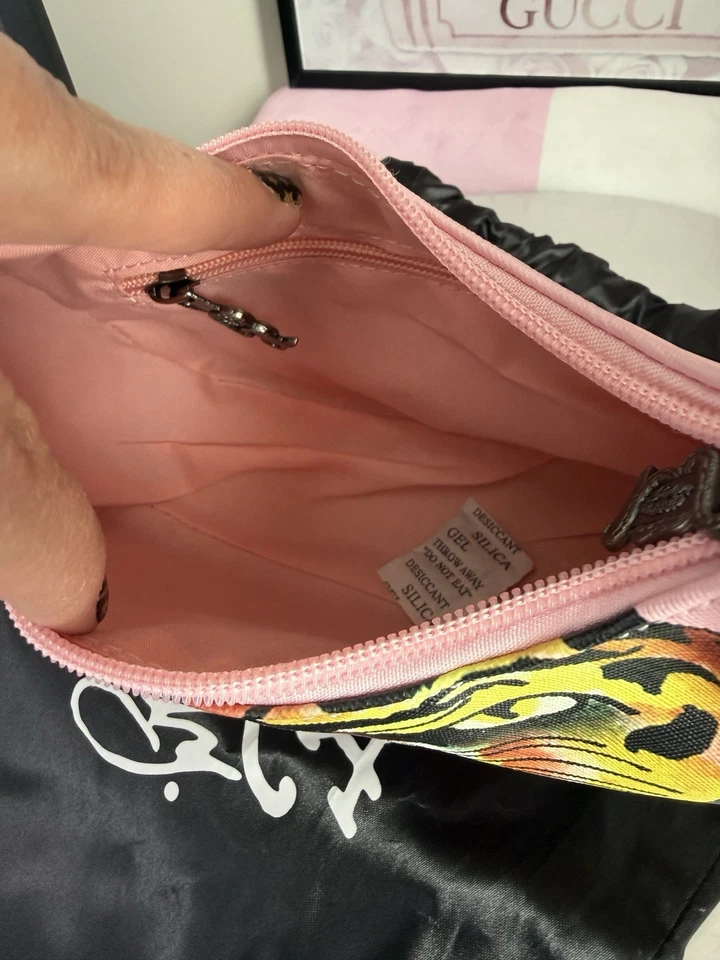 ED  HARDY X SIBERIA HILLS  TIGER PRINT Y2K PINK SHOULDER BAG W /DUST BAG  - Image 4 of 4