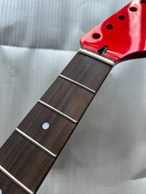 22 fret Red Gloss Flame Maple Rosewood Fretboard electric guitar neck Replace