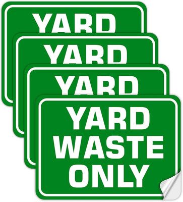 4 Pack Yard Waster Only Sticker Signs Self Adhesive Vinyl Yard Waste Decals